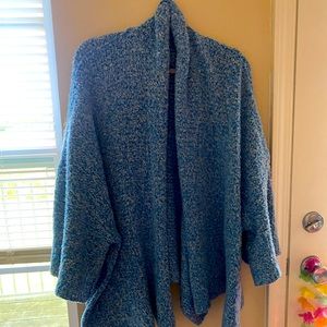 NWT Free People blue BFF knit open-front fuzzy
cardigan sweater